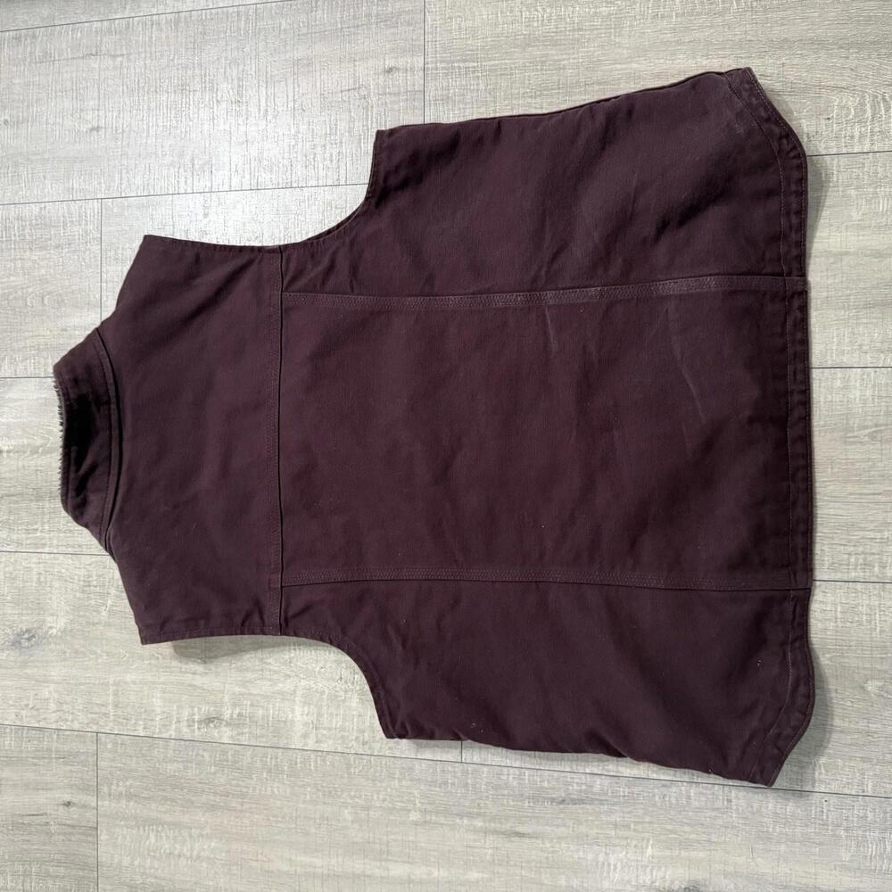Carhartt Duck Canvas Burgundy Sherpa Lined Vest Womens Size XL  16-18 OV4277-W - Picture 4 of 10